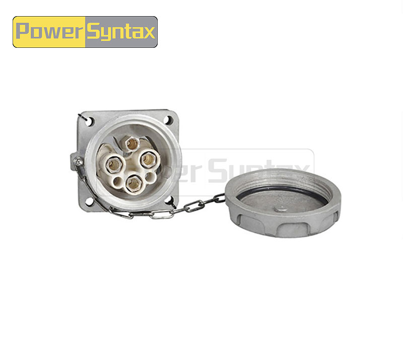 PowerSyntax CVT Type 4P 250A IP66 380V Heavy Duty High Current Industrial Socket Panel Mounted Receptacle Part No. 4021