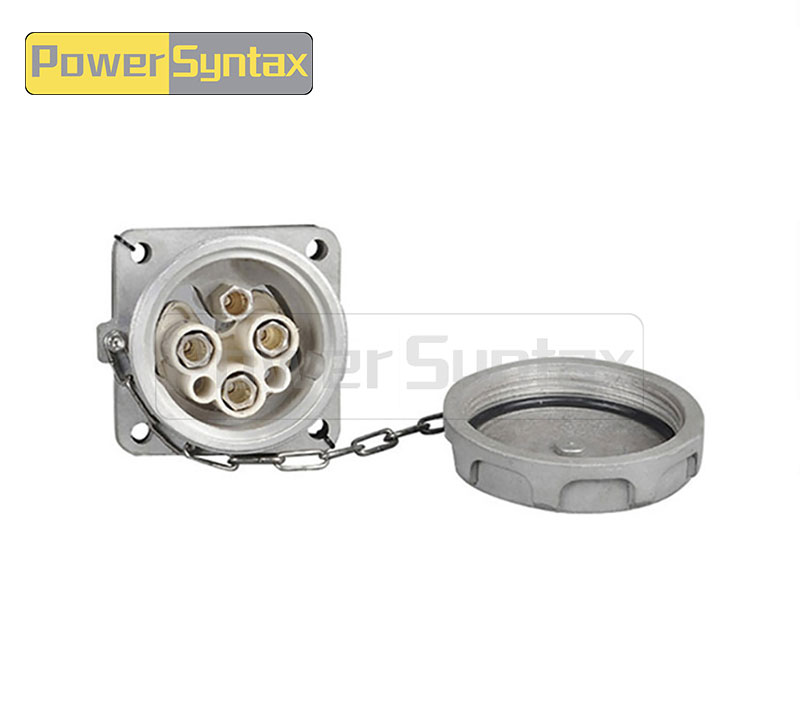 PowerSyntax CVT Type 5P 250A IP66 380V Heavy Duty High Current Industrial Socket Panel Mount Receptacle Part No. 4031