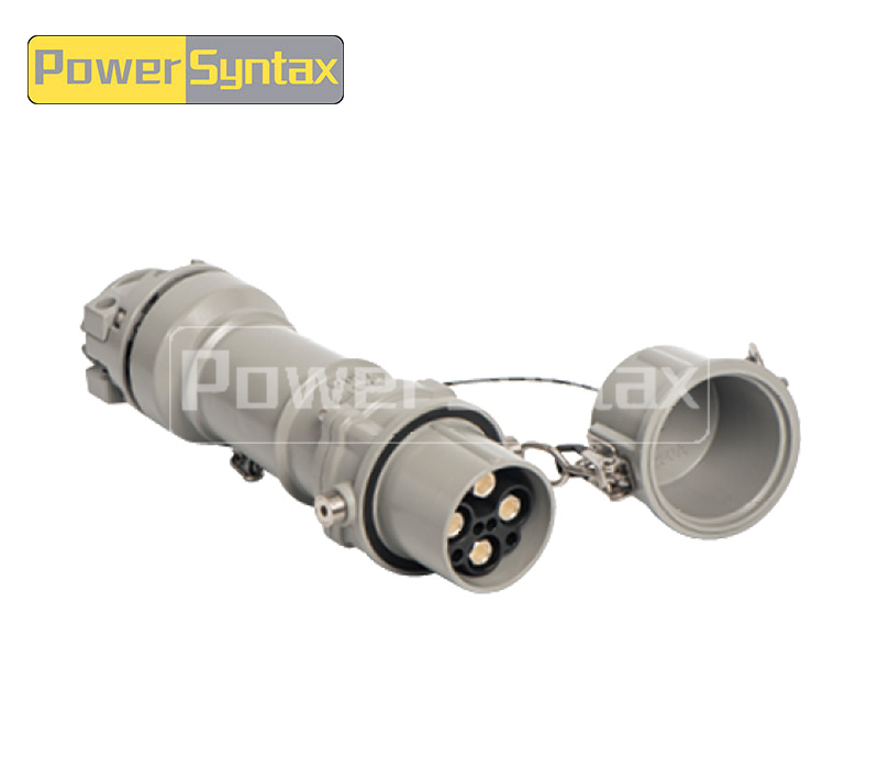 PowerSyntax Shore Power High Current Industrial Female Plug Straight Type 4P 250A 400V IP67 Part No. MB250A-BS-S