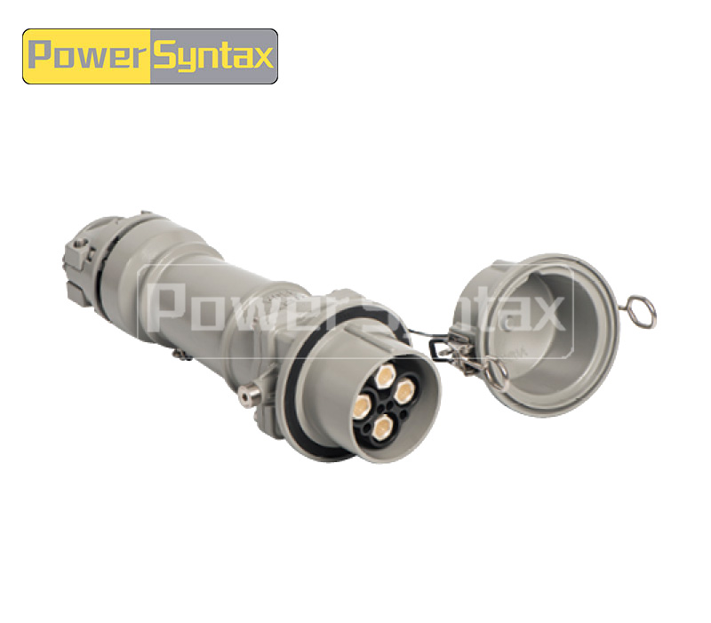 PowerSyntax Shore Power High Current Industrial Female Plug Straight Type 4P 350A 400V IP67 Part No. MB350A-BS-S