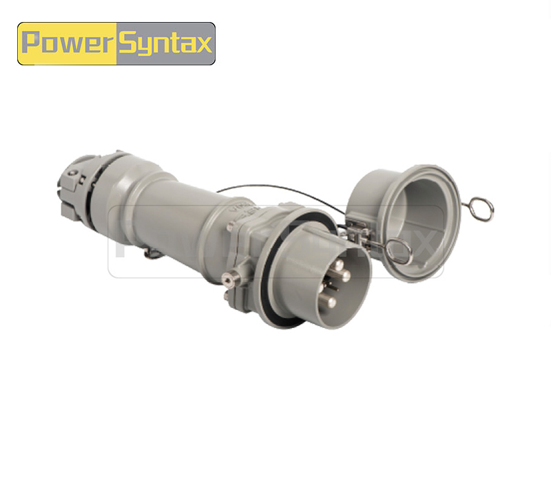PowerSyntax Shore Power High Current Industrial Male Plug Straight Type 4P 350A 400V IP67 Part No. MB350A-AP-S