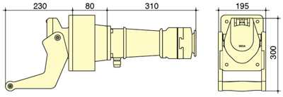 PowerSyntax Shore Power High Current Industrial Panel Mounted Female Connector 4P 350A 400V IP67 Part No. MB350A-L-AS