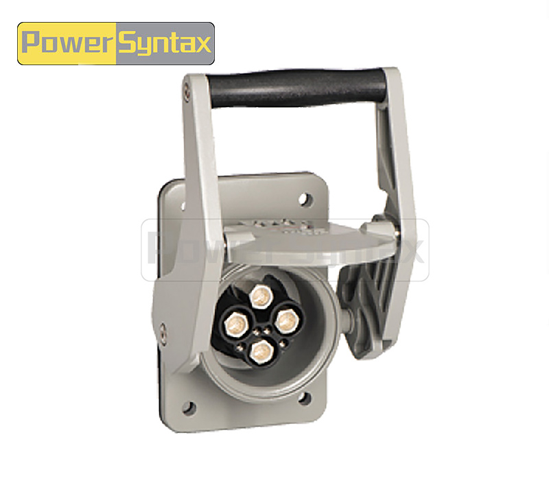 PowerSyntax Shore Power High Current Industrial Panel Mounted Female Socket 4P 350A 400V IP67 Part No. MB350A-AS