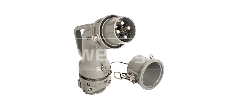 PowerSyntax Shore Power High Current Industrial Male Plug Angled Type 4P 250A 400V IP67 Part No. MB250A-AP-B