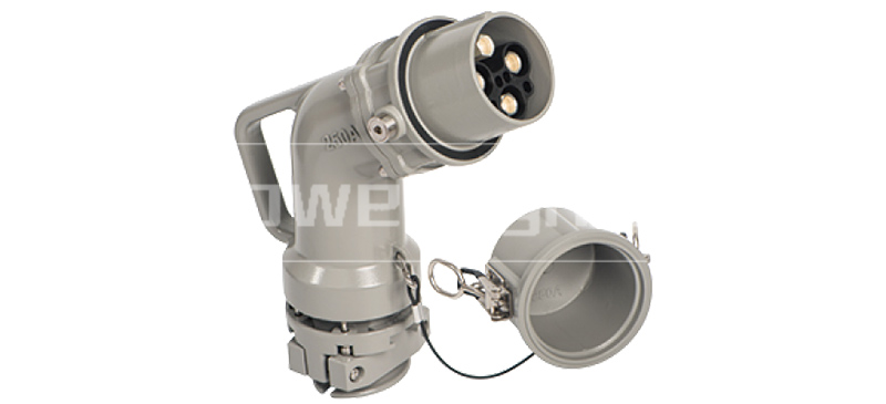 PowerSyntax Shore Power High Current Industrial Female Plug Angled Type 4P 250A 400V IP67 Part No. MB250A-BS-B