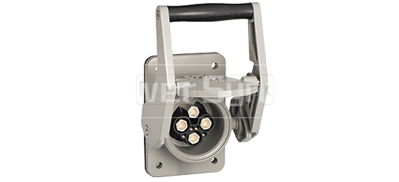 PowerSyntax Shore Power High Current Industrial Panel Mounted Female Socket 4P 350A 400V IP67 Part No. MB350A-AS